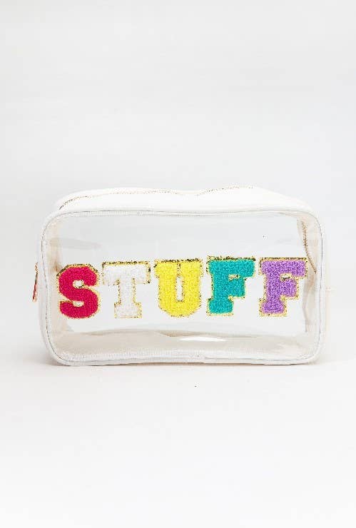 LARGE CLEAR STUFF TRAVEL COSMETIC MAKEUP POUCH